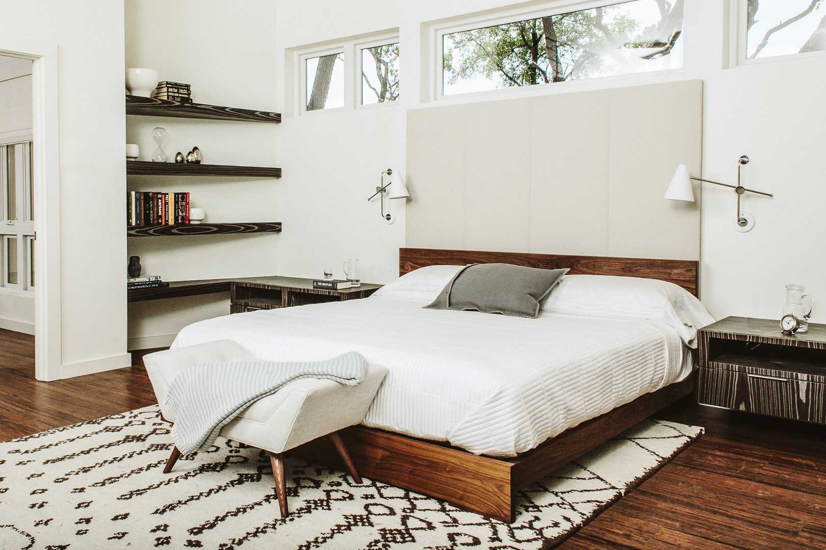 White Mid Century Modern Bedroom